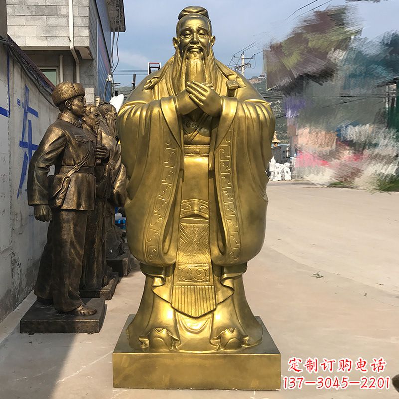 山西校园孔子铜雕像