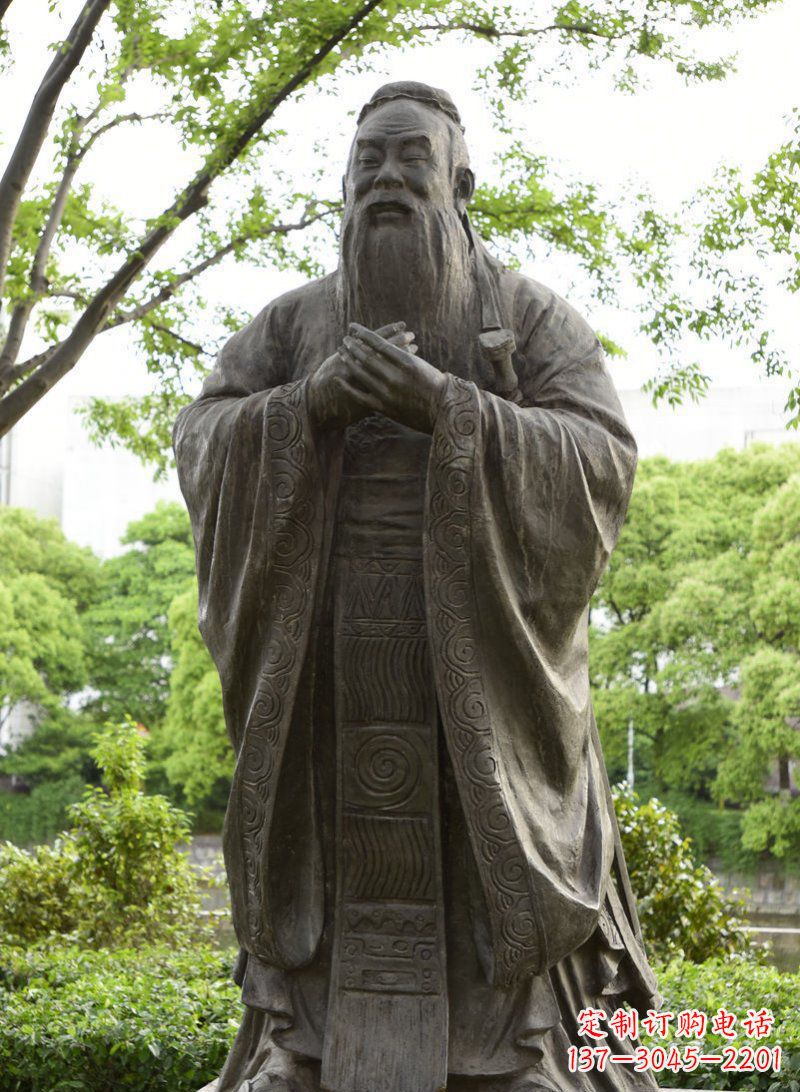 山西校园孔子行教像铜雕 (2)