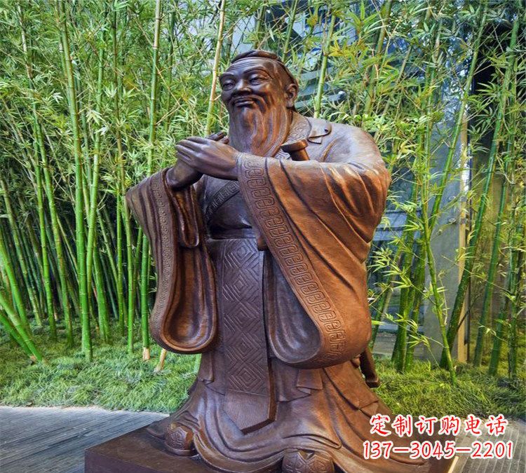 山西校园孔子行教像铜雕