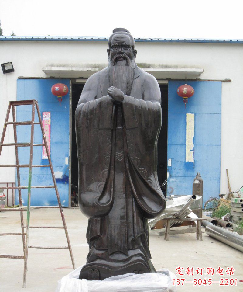 山西校园老子古代名人铜雕