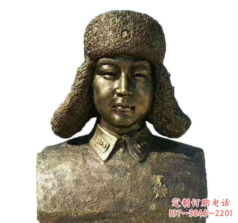 山西校园雷锋头像铜雕