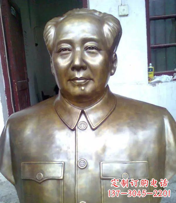 山西校园毛主席胸像伟人铜雕