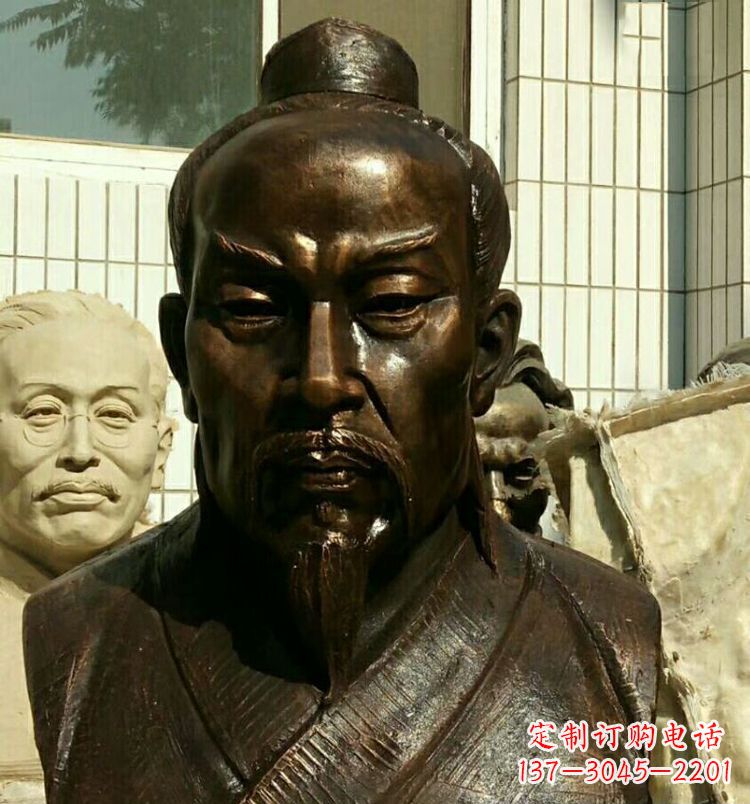 山西校园孟子胸像铜雕