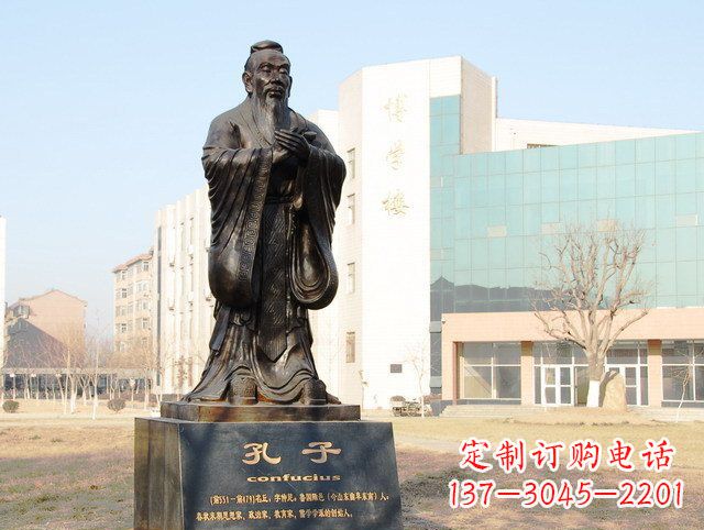 山西校园名人孔子铜雕 (2)
