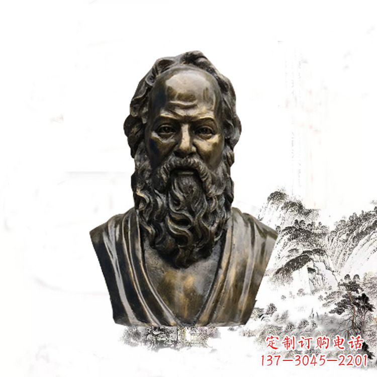 山西校园名人苏格拉底头像雕塑