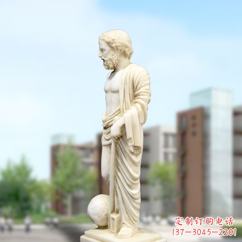 山西校园名人著名物理学家阿基米德石雕塑像