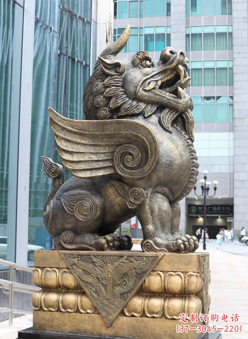 山西獬豸法院独角兽铜雕