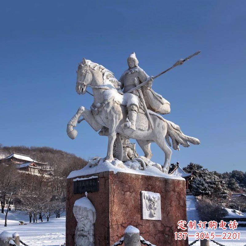 山西薛仁贵骑马雕像-中国历史名人唐朝名将景区景观雕塑