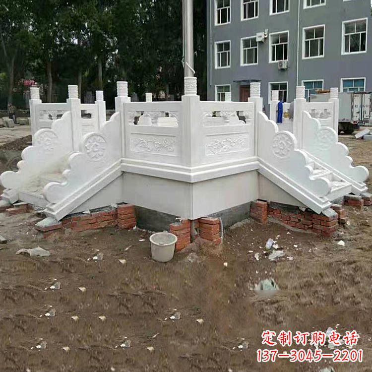 山西学校汉白玉升旗台石雕