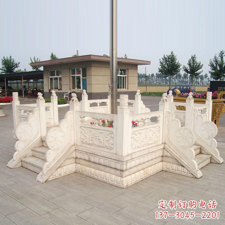 山西学校校园芝麻白广场升旗台