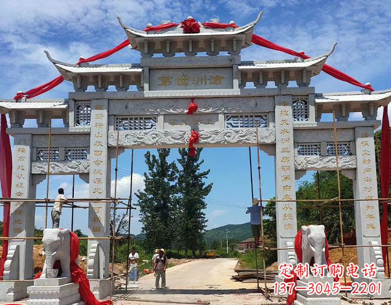 山西由阳石雕牌坊