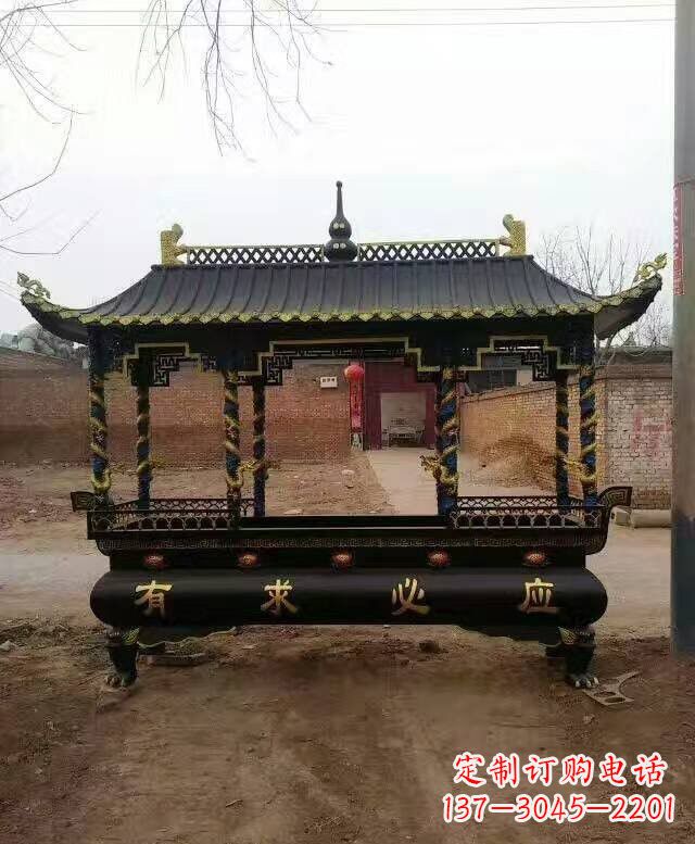 山西有求必应方形香炉铜雕