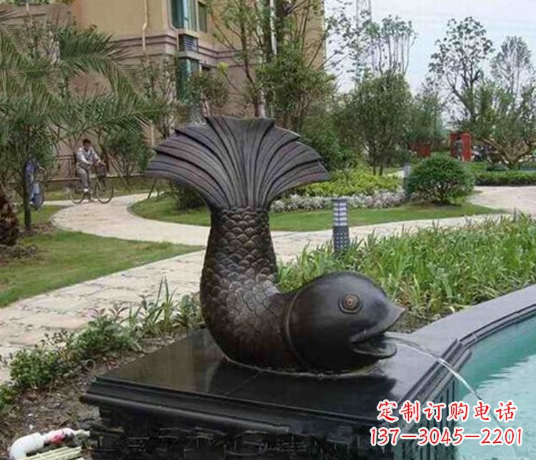 山西鱼喷泉铜雕