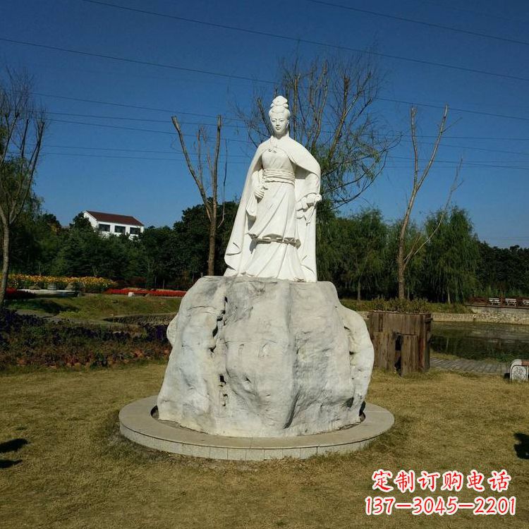 山西虞姬石雕塑-公园历史名人楚汉时期美女雕像