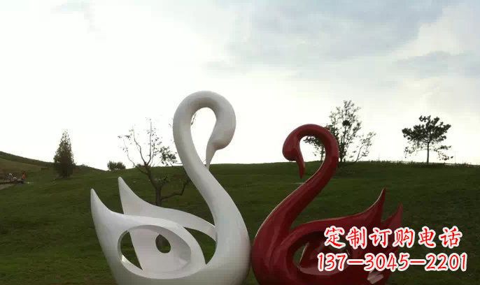 山西园林不锈钢抽象天鹅雕塑