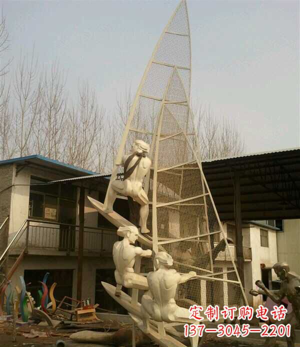 山西园林不锈钢帆船景观雕塑