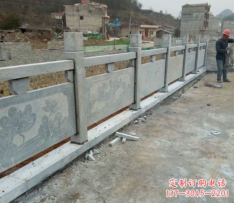 山西园林仿古石栏板景观石雕 (5)