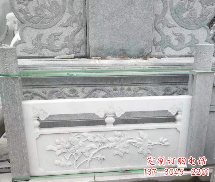 山西园林汉白玉石浮雕栏板 (3)
