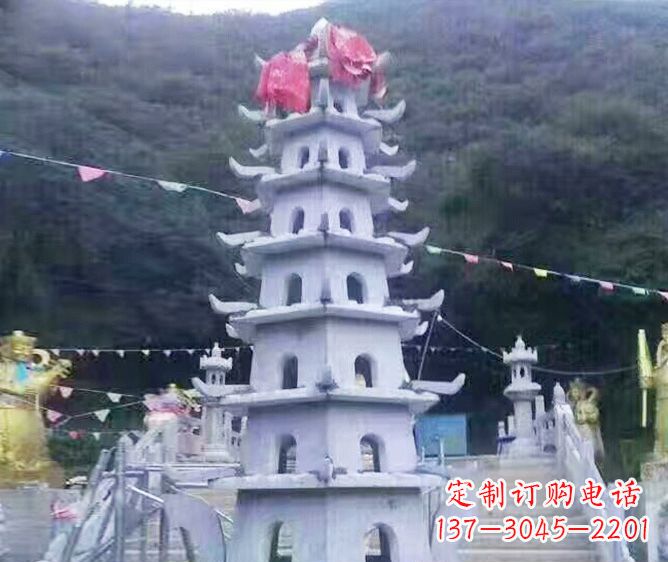 山西园林景观大理石宝塔石雕