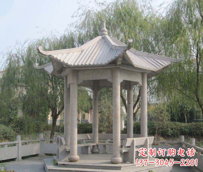 山西园林景观大理石凉亭石雕