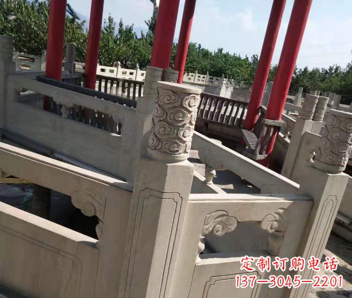 山西园林景观大理石桥栏板石雕 (3)