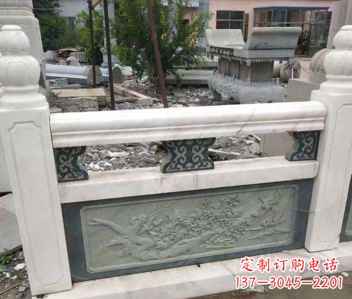 山西园林景观大理石桥栏板石雕 (2)