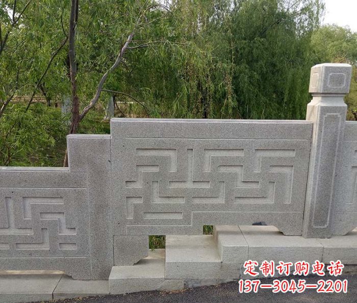 山西园林景观大理石桥栏板石雕 (7)