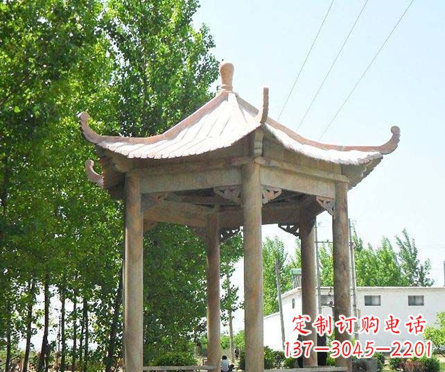 山西园林景观单层石雕凉亭