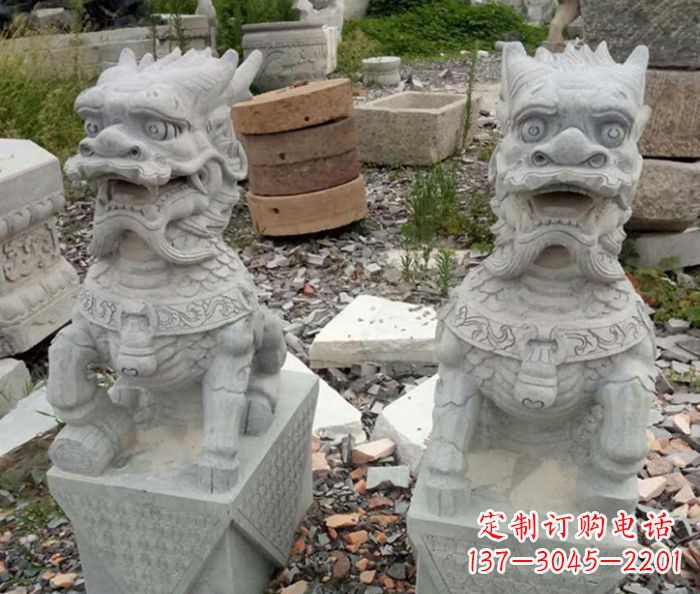 山西园林景观仿古麒麟石雕