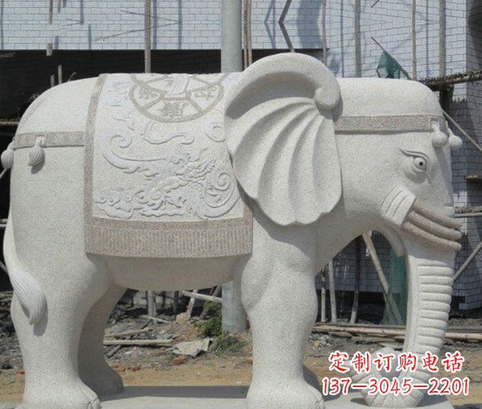 山西园林景观驮宝大象石雕 (2)