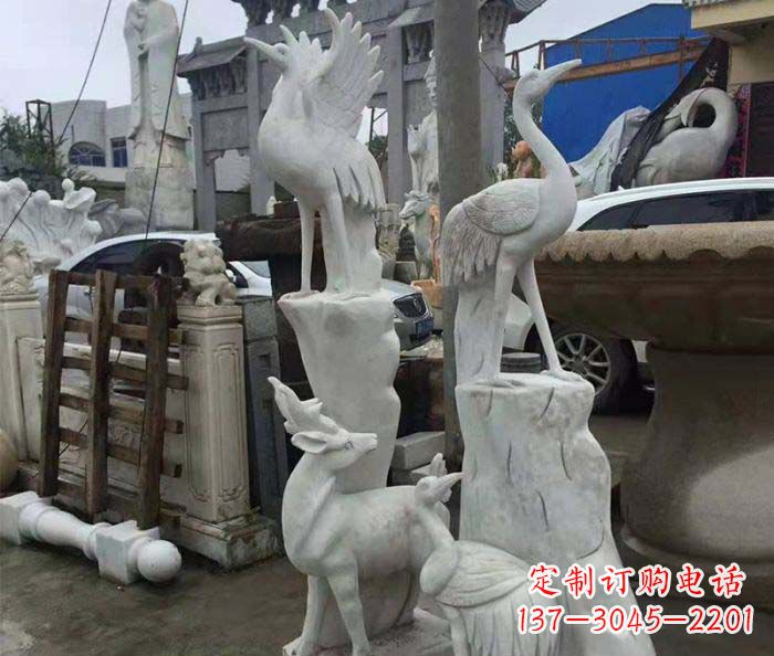 山西园林景观仙鹤石雕