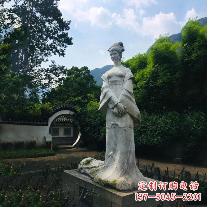山西园林历史名人塑像王昭君汉白玉雕塑