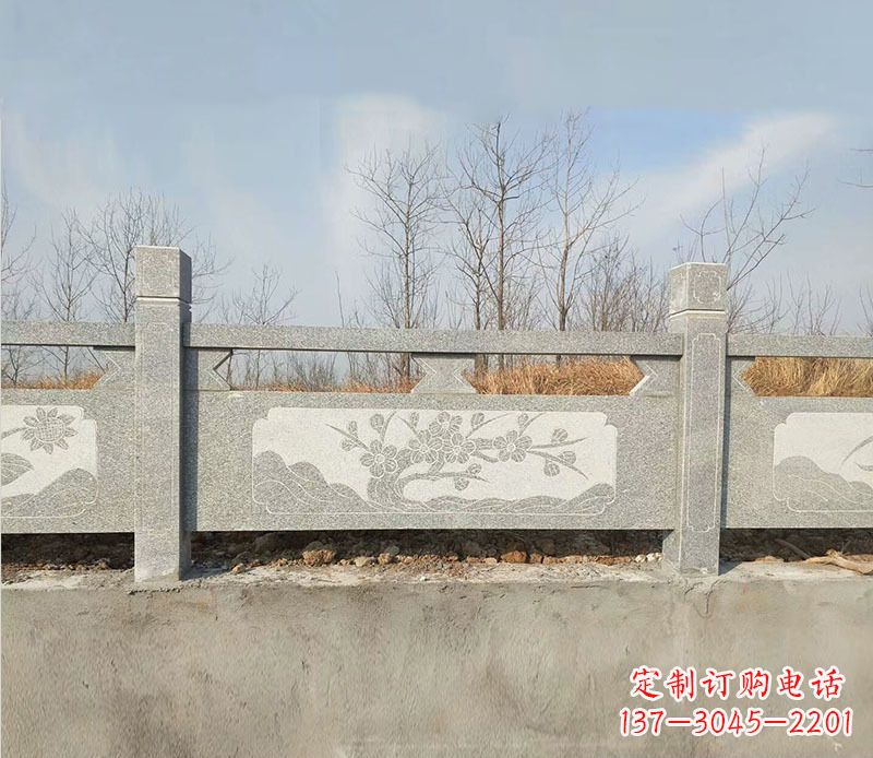 山西园林梅花石浮雕栏板景观石雕