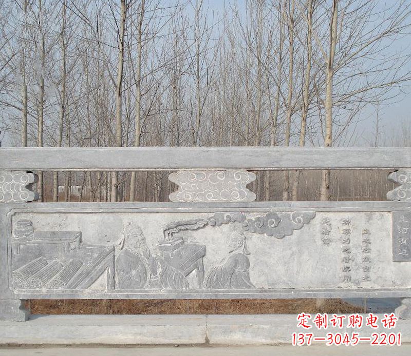 山西园林石浮雕栏板景观石雕 (3)