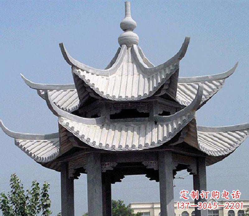 山西园林双层石凉亭景观石雕