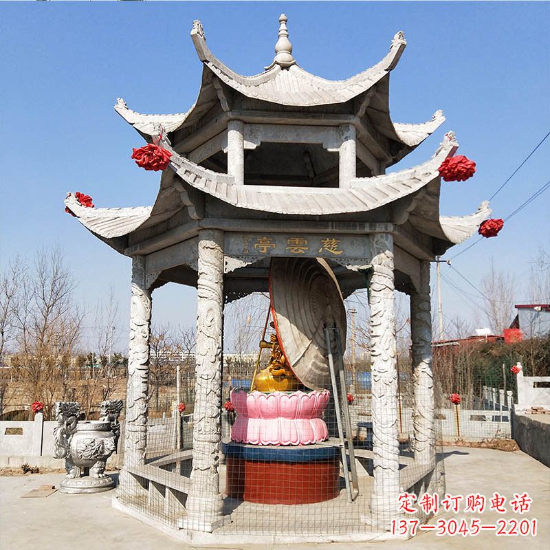 山西园林亭子双层凉亭