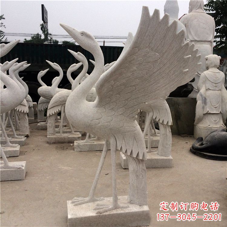 山西展翅欲飞的仙鹤石雕