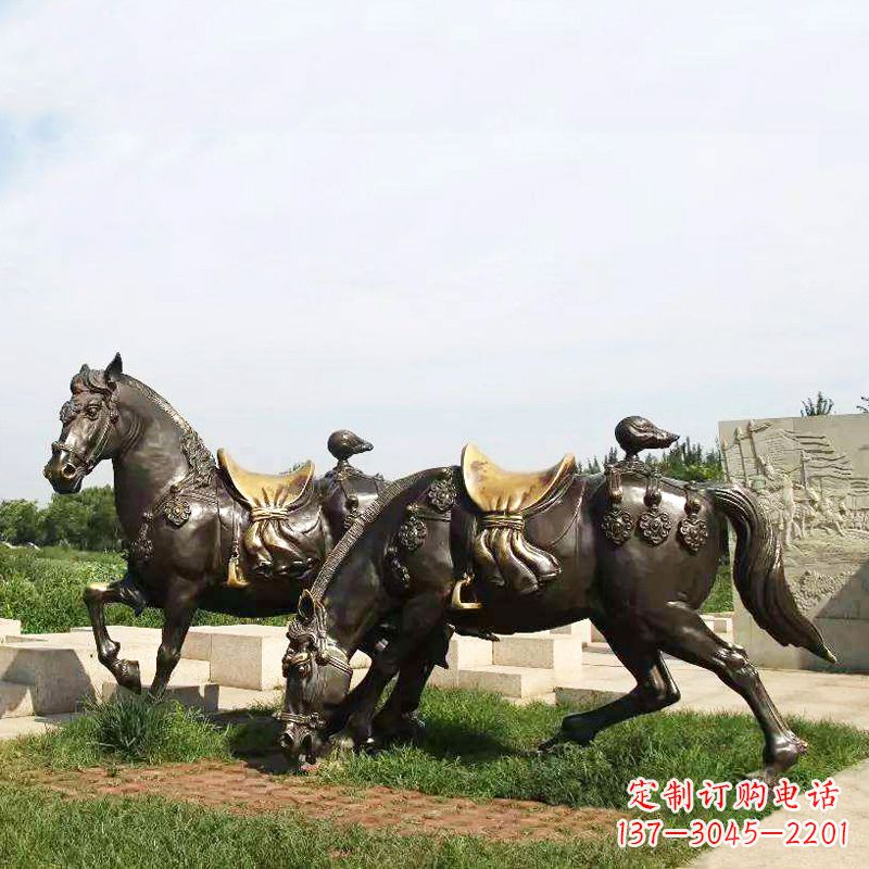 山西战马群公园景区动物情景雕塑