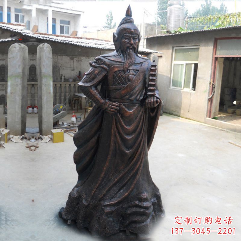 山西战神托塔天王李靖铸铜雕塑