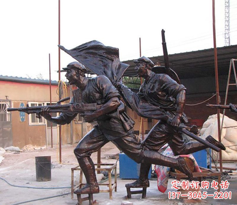 山西战士人物铜雕