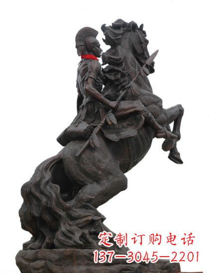 山西战士与马 铸铜雕塑