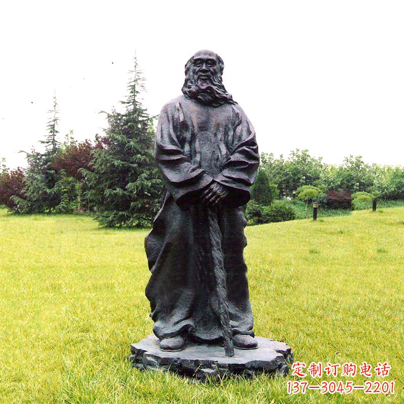 山西张大千铜雕像-公园近代名人著名人物雕塑