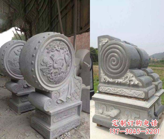山西招财抱鼓石大理石门墩