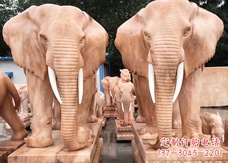 山西招财大象石雕