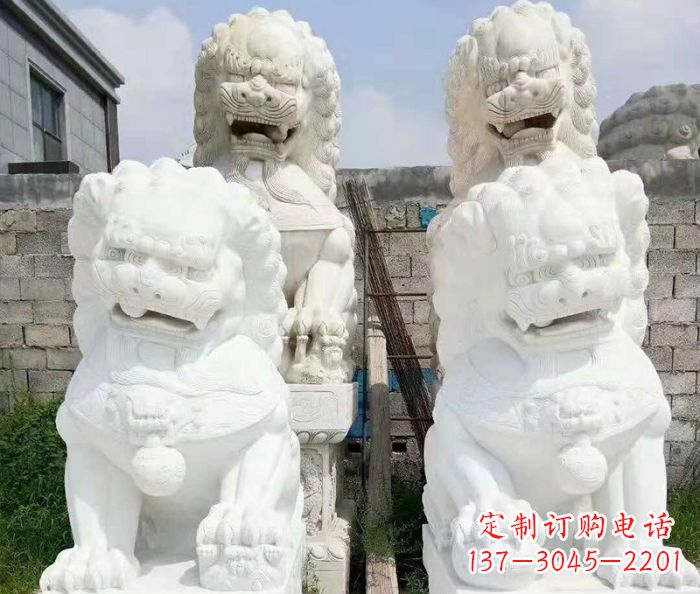 山西招财动物汉白玉狮子石雕