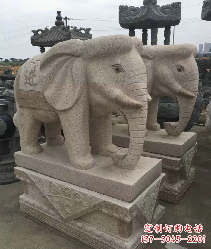 山西招财进宝大理石大象石雕