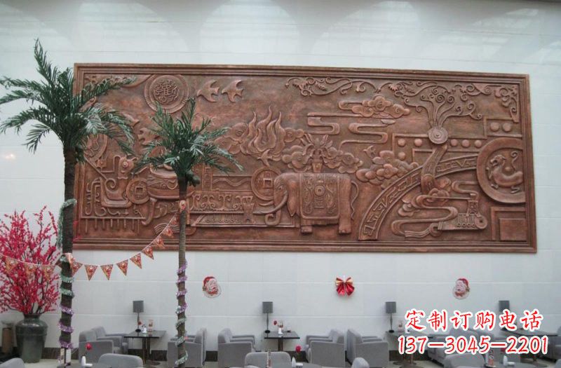 山西招财进宝大象铜浮雕