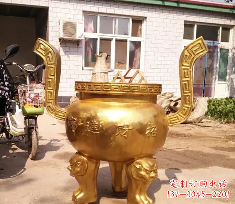 山西招财进宝香炉铜雕