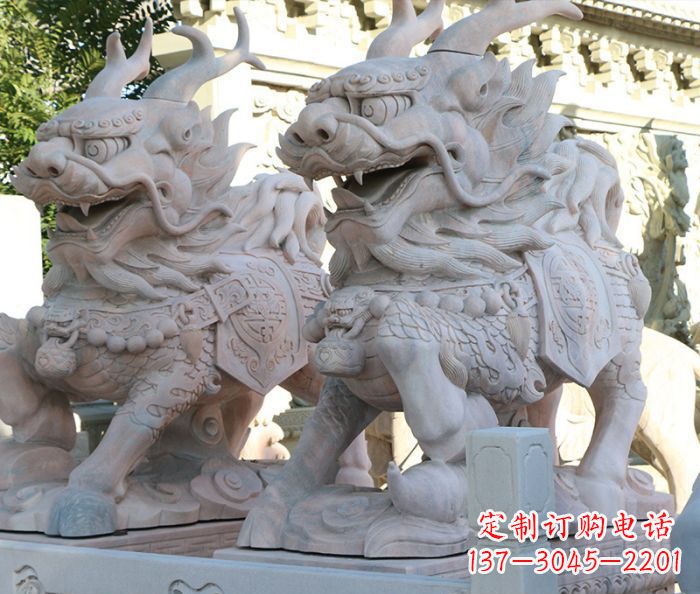 山西招财瑞兽麒麟石雕 (2)