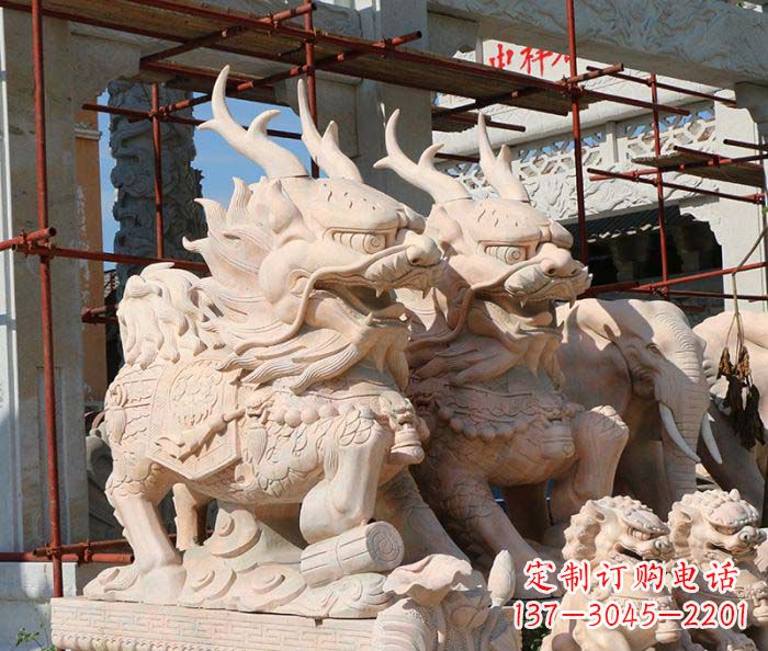 山西招财瑞兽麒麟石雕